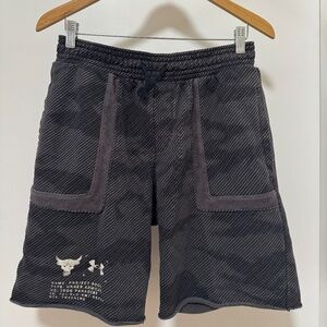 Under Armour Project Rock Heavyweight Terry Shorts for Men Size M